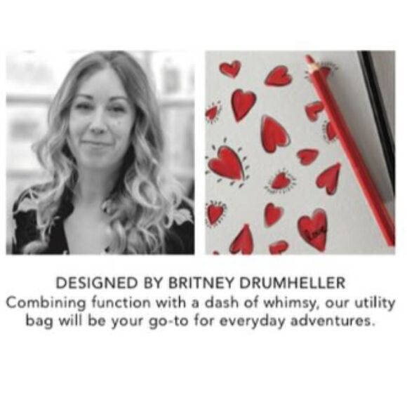 ~ NEW Brighton Hearts a Flutter Crossbody Bag Utility Black Red Love Silver Hrdw - Picture 4 of 13